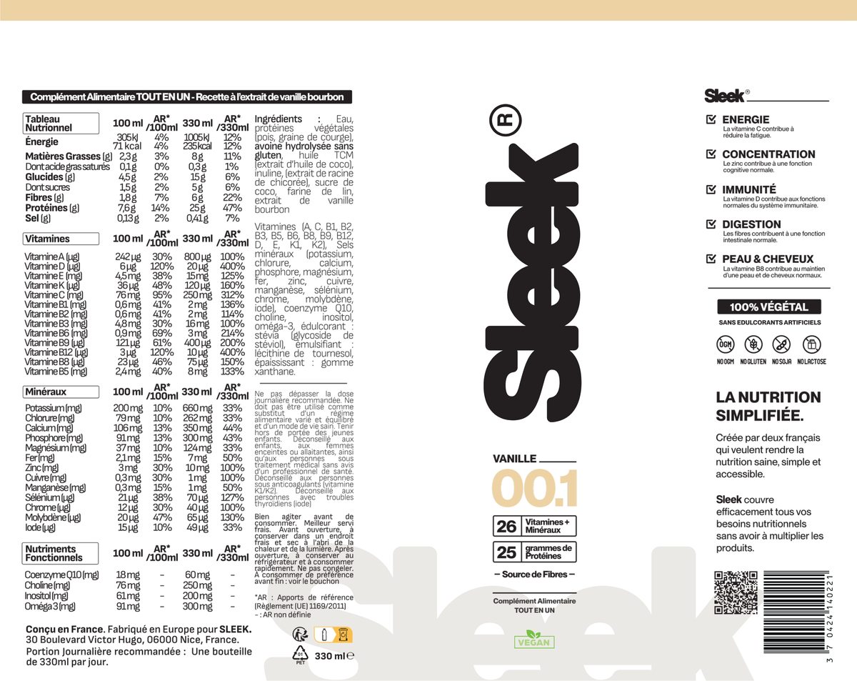 Étiquette du produit
